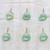 Tiradores de cerámica, (juego de 6) - Perillas de cerámica de caracol verde menta hechas a mano (juego de 6)