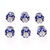 Ceramic knobs, 'Blue Majesty' (set of 6) - Set of 6 Handpainted Ceramic Knobs with Floral Motifs (image 2a) thumbail