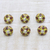Tiradores de cerámica, (juego de 6) - Pomos de cerámica con motivos florales amarillos y rojos (juego de 6)