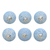 Ceramic knobs, 'Skyflower' (set of 6) - Sky Blue Floral Ceramic Drawer Pulls (Set of 6)