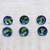 Ceramic knobs, 'Watercolor' (set of 6) - Blue and Green Abstract Drawer Pulls in Ceramic (Set of 6) thumbail