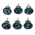 Ceramic knobs, 'Watercolor' (set of 6) - Blue and Green Abstract Drawer Pulls in Ceramic (Set of 6) (image 2c) thumbail