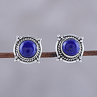 Featured review for Lapis lazuli stud earrings, Morning Crowns