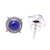 Lapis lazuli stud earrings, 'Morning Crowns' - Lapis Lazuli Stud Earrings from India
