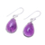 Amethyst dangle earrings, 'Purple Drops' - Teardrop Amethyst Dangle Earrings from India