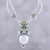 Cultured pearl and peridot pendant necklace, 'Radiant Princess' - Cultured Pearl and Peridot Pendant Necklace from India thumbail
