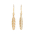 Gold plated sterling silver dangle earrings, 'Light Touch' - 22k Gold Plated Sterling Silver Feather Dangle Earrings thumbail