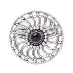 Onyx cocktail ring, 'Elegant Cyclone' - Spiral Pattern Onyx Cocktail Ring from India