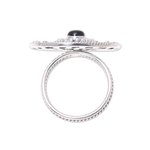 Onyx cocktail ring, 'Elegant Cyclone' - Spiral Pattern Onyx Cocktail Ring from India