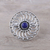 Anillo de cóctel de lapislázuli - Anillo de cóctel de lapislázuli con patrón en espiral de la India