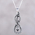 Sterling silver pendant necklace, 'Twisting Serpent' - 925 Sterling Silver Serpent Pendant Necklace from India thumbail