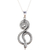 Sterling silver pendant necklace, 'Serpent Swirl' - Serpentine Snake Sterling Silver Pendant Necklace from India (image 2c) thumbail