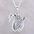 Sterling silver pendant necklace, 'Floating Swan' - Graceful Swan Sterling Silver Pendant Necklace from India (image 2) thumbail