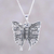 Sterling silver pendant necklace, 'Dazzling Butterfly' - Butterfly Sterling Silver Pendant Necklace from India thumbail