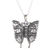 Sterling silver pendant necklace, 'Dazzling Butterfly' - Butterfly Sterling Silver Pendant Necklace from India (image 2c) thumbail