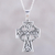 Sterling silver pendant necklace, 'Celtic Faith' - Celtic Cross Sterling Silver Pendant Necklace from India (image 2) thumbail