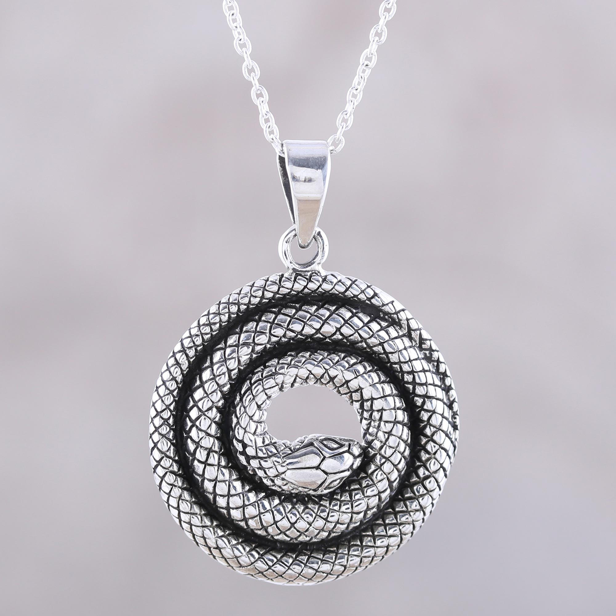 Serpent Necklace Snake Necklace Crystal Necklace Dark Jewelry