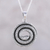 Sterling silver pendant necklace, 'Sleeping Serpent' - Coiled Snake Sterling Silver Pendant Necklace from India (image 2) thumbail