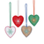 Wool felt ornaments, 'Folk Art Hearts' (set of 4) - Set of 4 Assorted Color Wool Felt Heart Ornaments