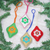 Wollfilz-Ornamente, (4er-Set) - Rautenförmige Ornamente aus Wollfilz in verschiedenen Farben (4er-Set)