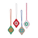 Wool felt ornaments, 'Diamond Mine' (set of 4) - Assorted Color Wool Felt Diamond Shaped Ornaments (Set of 4)