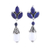 Agate and lapis lazuli dangle earrings, 'Glowing White' - Agate and Lapis Lazuli Dangle Earrings from India (image 2a) thumbail