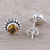 Citrine stud earrings, 'Glistening Sunshine' - Round Citrine and Sterling Silver Dot Motif Stud Earrings (image 2b) thumbail