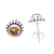 Citrine stud earrings, 'Glistening Sunshine' - Round Citrine and Sterling Silver Dot Motif Stud Earrings (image 2c) thumbail