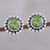 Aretes de peridoto - Aretes redondos con motivo de lunares y peridoto en plata esterlina