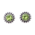 Peridot stud earrings, 'Glistening Dale' - Round Peridot and Sterling Silver Dot Motif Stud Earrings