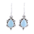 Larimar dangle earrings, 'Elegant Sky' - Larimar Teardrop and Sterling Silver Scrolls Dangle Earrings