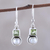 Cultured pearl and peridot dangle earrings, 'Moonglow Garden' - Cultured Pearl and Peridot Sterling Silver Dangle Earrings