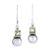 Cultured pearl and peridot dangle earrings, 'Moonglow Garden' - Cultured Pearl and Peridot Sterling Silver Dangle Earrings