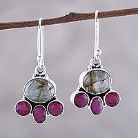 Featured review for Labradorite and agate dangle earrings, Earth Aglow