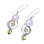 Cultured pearl and peridot dangle earrings, 'Elegant Labyrinth' - Cultured Pearl Peridot Sterling Silver Dangle Earrings (image 2c) thumbail