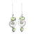 Peridot dangle earrings, 'Meadow Labyrinth' - Peridot and Sterling Silver Spiral Dangle Earrings