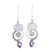 Multi-gemstone dangle earrings, 'Twilight Labyrinth' - Multi-Gemstone and Sterling Silver Spiral Dangle Earrings