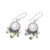 Cultured pearl and peridot dangle earrings, 'Full Moon Garden' - Cultured Pearl and Peridot Sterling Silver Dangle Earrings
