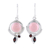 Opal and garnet dangle earrings, 'Glory in Pink' - Opal and Garnet Dangle Earrings from India