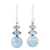 Larimar and blue topaz dangle earrings, 'Peaceful Dazzle' - Larimar and Blue Topaz Dangle Earrings from India