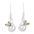 Cultured pearl and peridot dangle earrings, 'Spring Beauty' - Cultured Pearl and Faceted Peridot Dangle Earrings