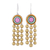 Ceramic dangle earrings, 'Globular Dance' - Colorful Handmade Terracotta Dangle Earrings from India