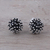Sterling silver stud earrings, 'Spiny Burst' - Modern Sterling Silver Stud Earrings from India (image 2b) thumbail
