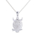 Sterling silver pendant necklace, 'Hooting Owl' - Sterling Silver Owl Pendant Necklace from India (image 2c) thumbail