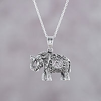 Featured review for Sterling silver pendant necklace, Graceful Elephant