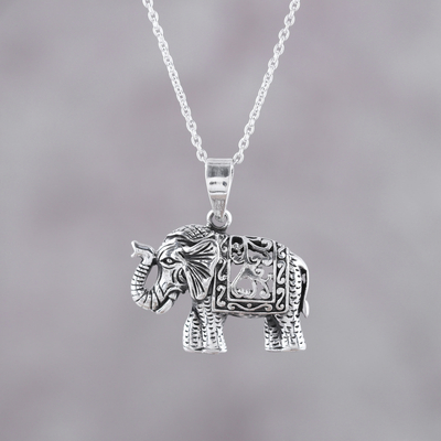 2 Extender Sterling Silver Elephant Head Charm on an Adjustable Chain Necklace 18