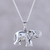 Sterling silver pendant necklace, 'Gleeful Elephant' - Handcrafted Sterling Silver Elephant Pendant Necklace (image 2) thumbail