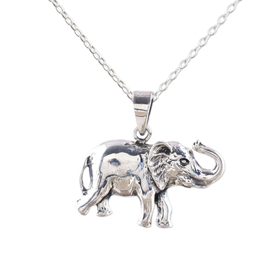 1.22 in x 0.75 in Jewel Tie Sterling Silver Antiqued Elephant Pendant
