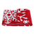 Reversible knit throw, 'Christmas Fantasy in Poppy' - Christmas-Themed Knit Throw in Poppy from India