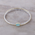 Gold plated sterling silver and chalcedony bangle bracelets, 'Sliver of Sky' (pair) - 18K Gold Plated Sterling Silver Bangle Bracelets (Pair) (image 2) thumbail